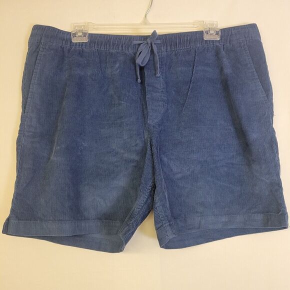 Banana Republic XL Corduroy Shorts Men Pull On Blue Drawstring Cotton 7'' - Picture 1 of 6